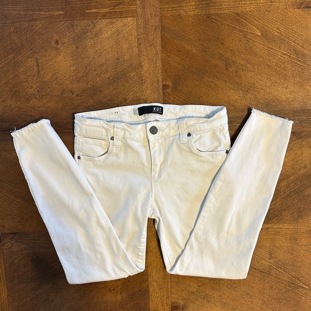 UEC👖KUT👖 from the cloth Connie High Rise Slim Fit Ankle Skinny White size 4 - Picture 2 of 7
